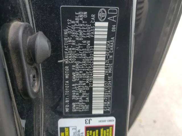 2012 TOYOTA COROLLA BASE  