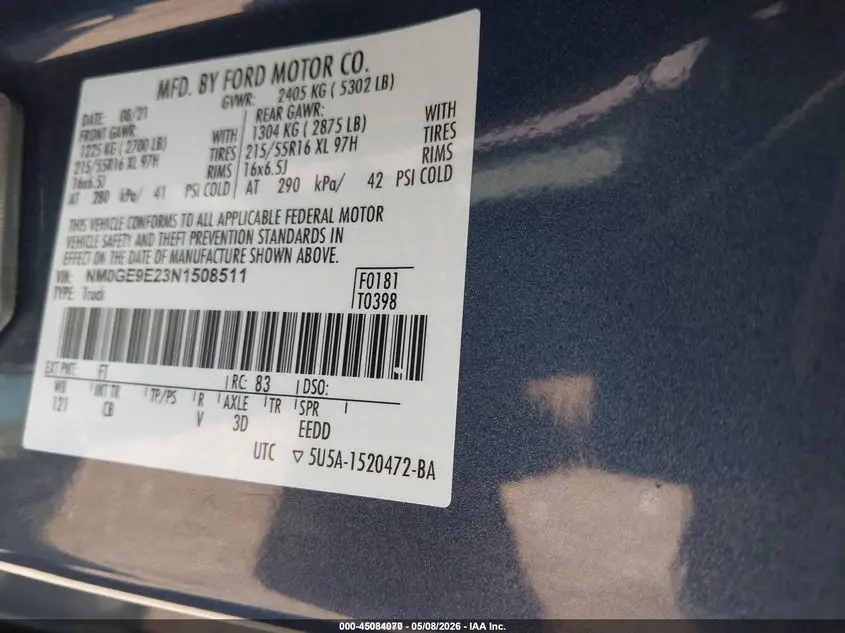 2022 FORD TRANSIT CONNECT XL PASSENGER