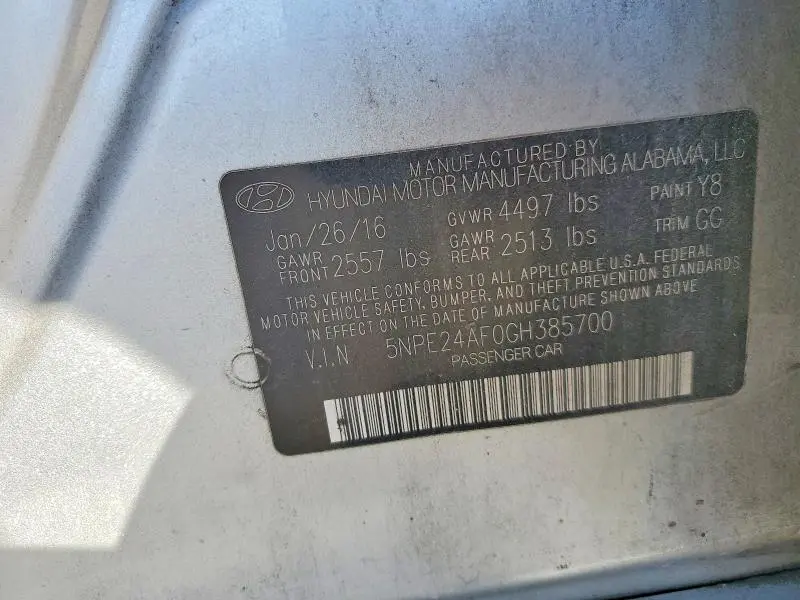 2016 HYUNDAI SONATA SE  