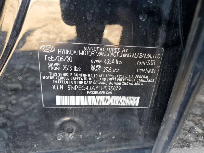 2020 HYUNDAI SONATA   