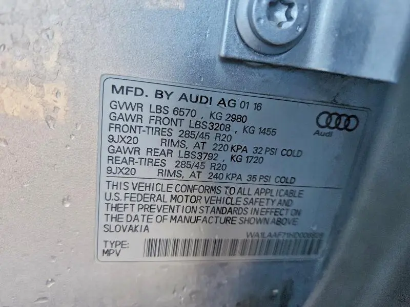 2017 AUDI Q7 PREMIUM PLUS  