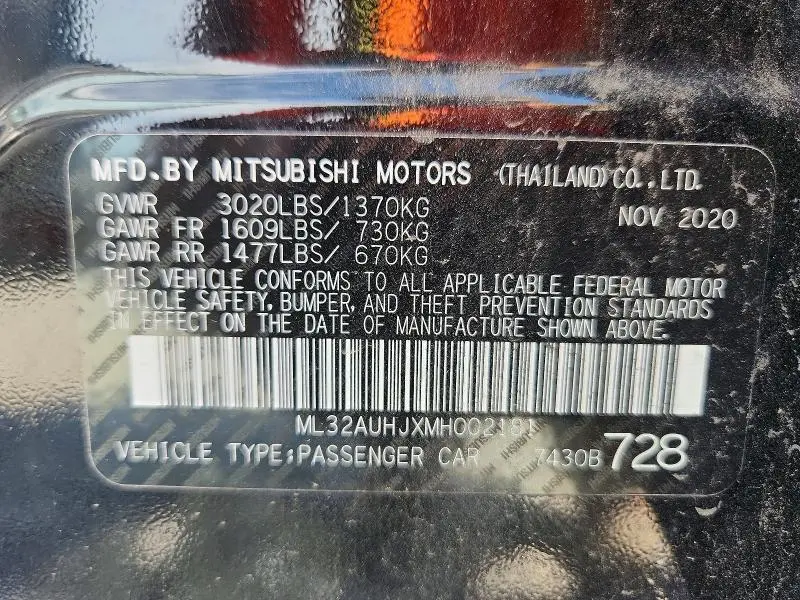 2021 MITSUBISHI MIRAGE ES  