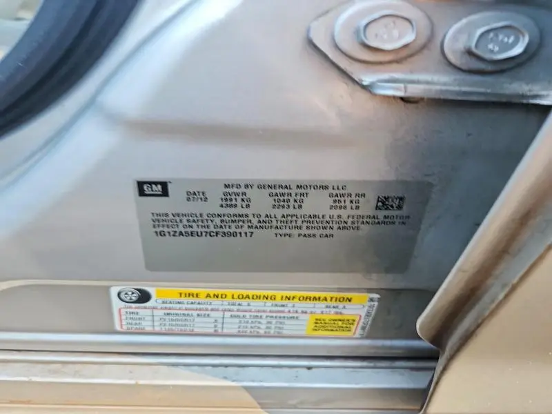 2012 CHEVROLET MALIBU LS  