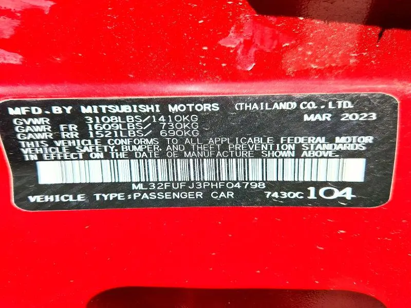 2023 MITSUBISHI MIRAGE G4 ES  