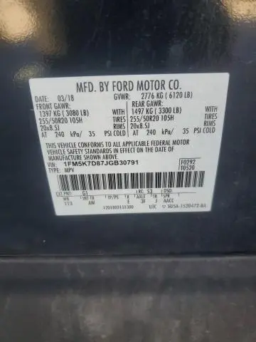 2018 FORD EXPLORER XLT  