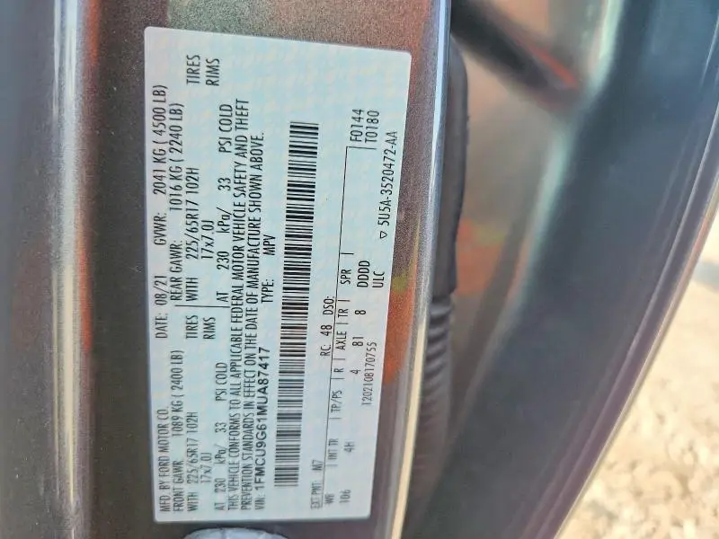 2021 FORD ESCAPE SE  