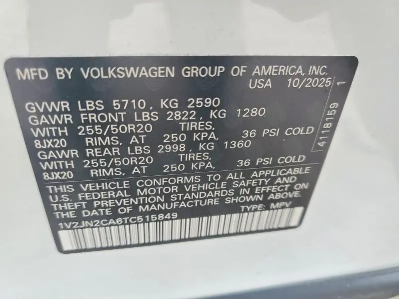 2026 VOLKSWAGEN ATLAS SE  