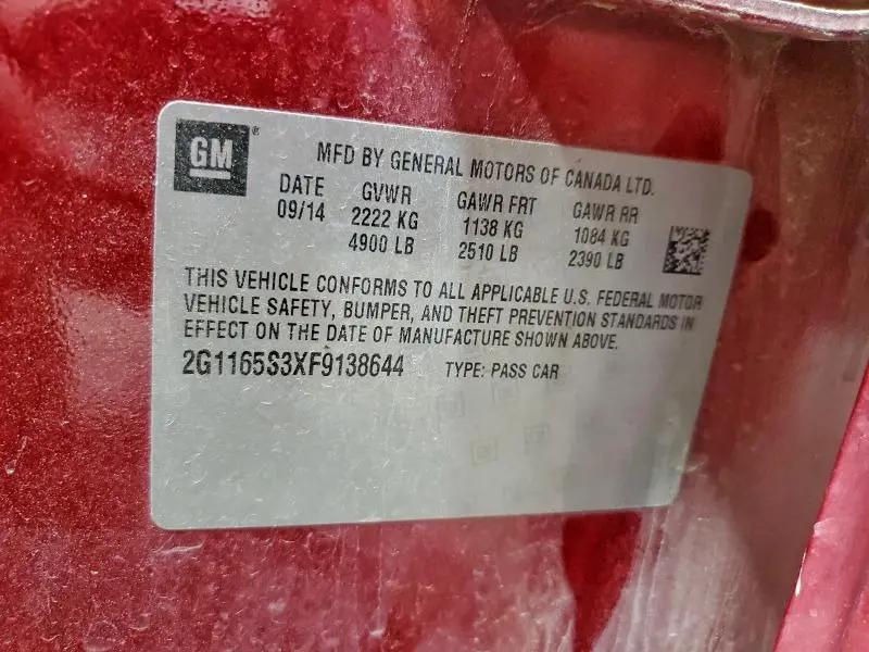 2015 CHEVROLET IMPALA LTZ  