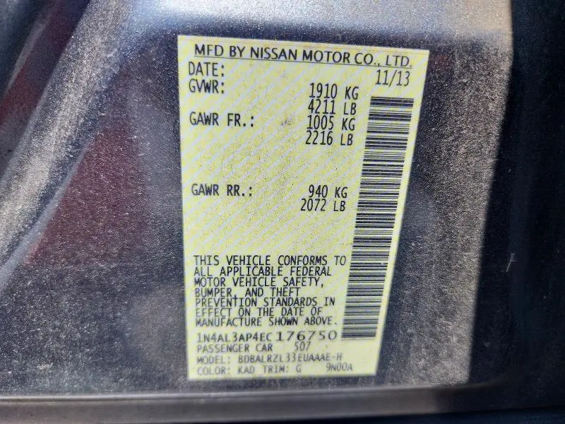 2014 NISSAN ALTIMA 2.5 S  