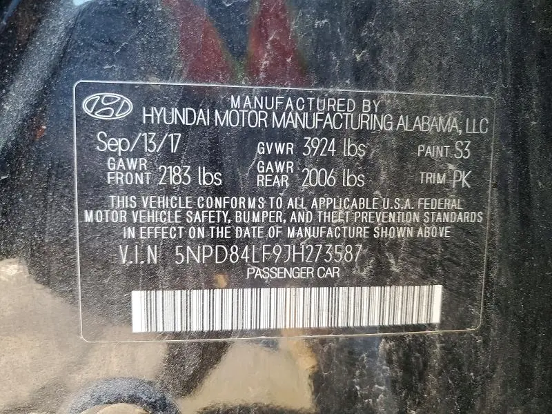 2018 HYUNDAI ELANTRA LIMITED  