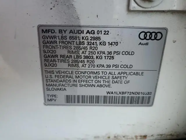 2022 AUDI Q7 PREMIUM PLUS