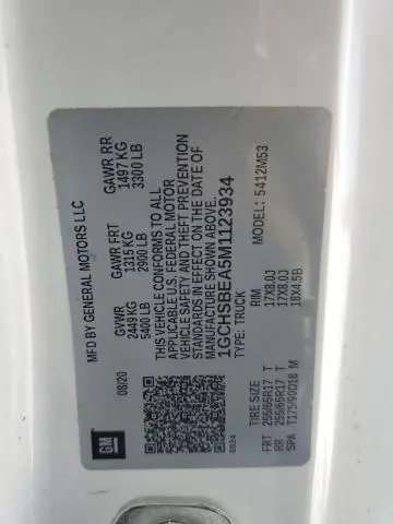 2021 CHEVROLET COLORADO 