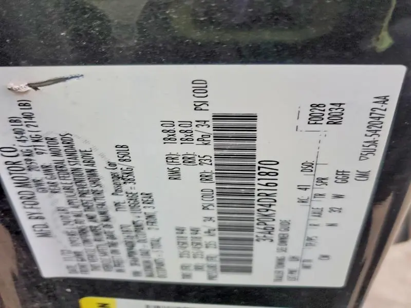 2013 FORD FUSION TITANIUM  