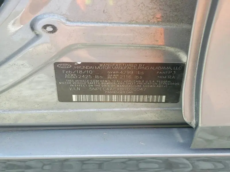 2011 HYUNDAI SONATA SE  