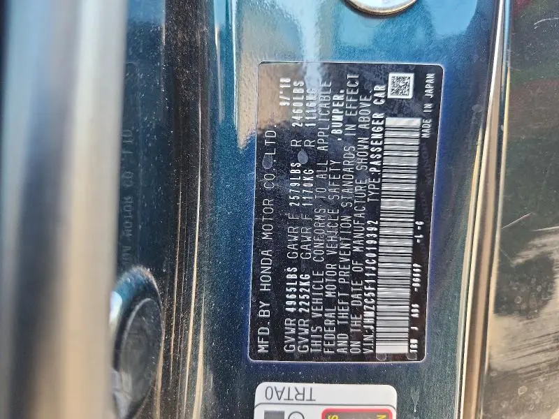 2018 HONDA CLARITY   