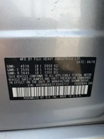 2015 SUBARU LEGACY 2.5I  