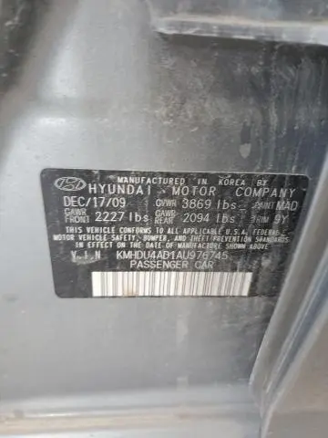 2010 HYUNDAI ELANTRA BLUE  