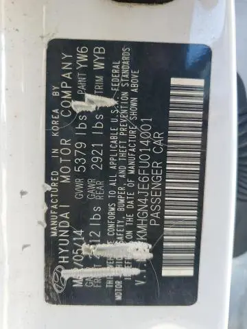 2015 HYUNDAI GENESIS 3.8L  