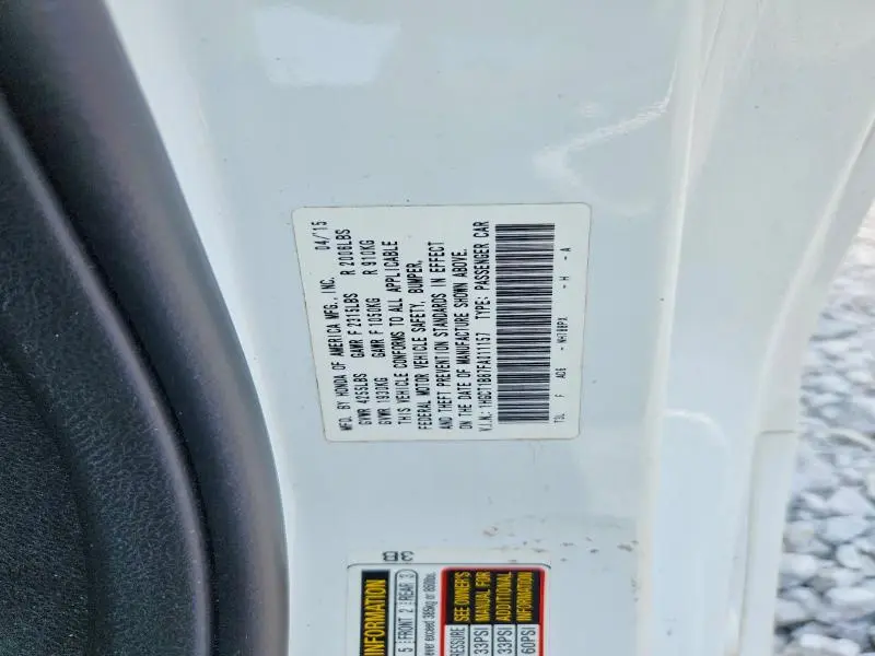 2015 HONDA ACCORD EXL  