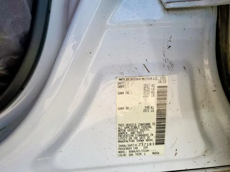 2018 NISSAN ALTIMA 2.5  