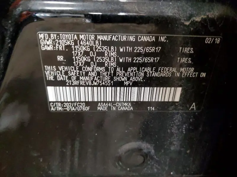 2018 TOYOTA RAV4 XLE  