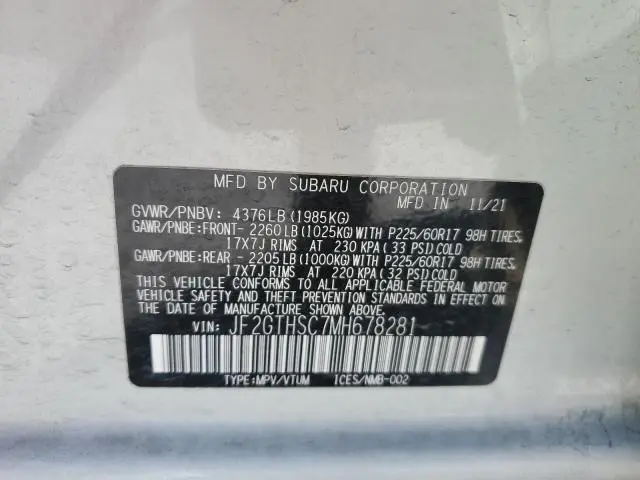 2021 SUBARU CROSSTREK SPORT  