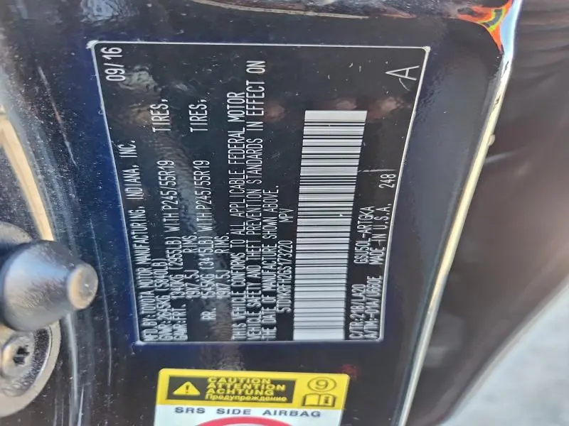 2016 TOYOTA HIGHLANDER LIMITED  