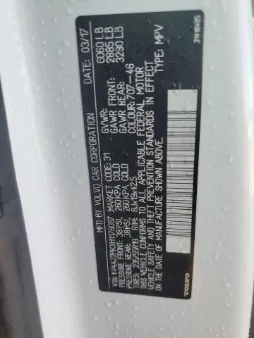 2017 VOLVO XC90 T6  