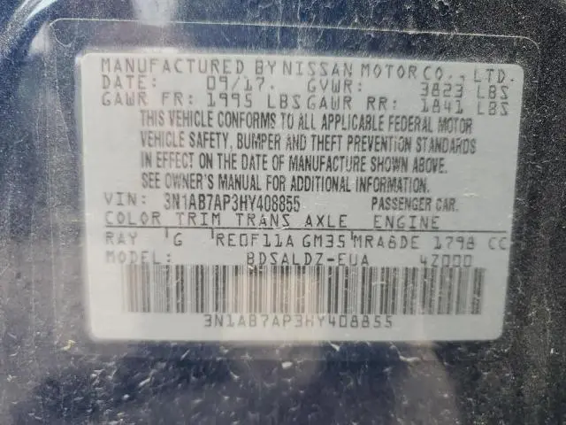 2017 NISSAN SENTRA S  