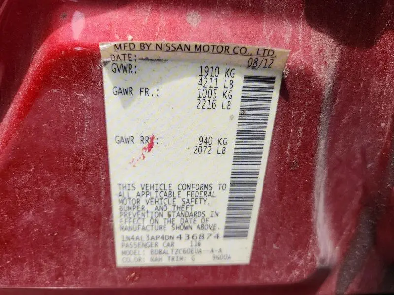 2013 NISSAN ALTIMA 2.5  