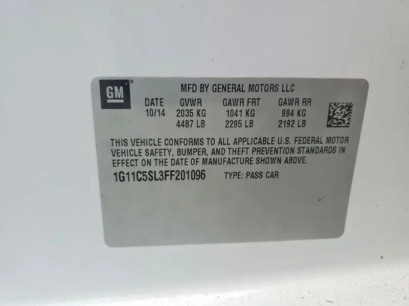 2015 CHEVROLET MALIBU 1LT  