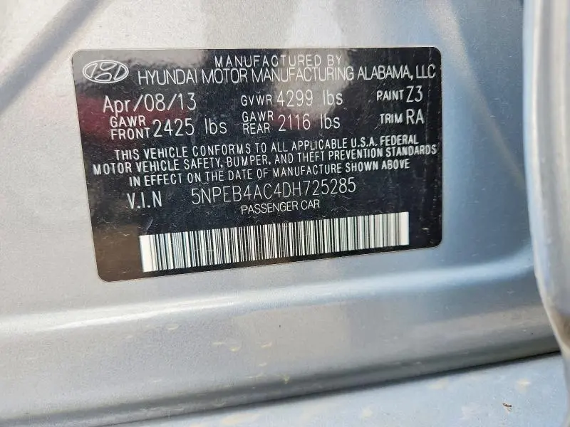 2013 HYUNDAI SONATA GLS  