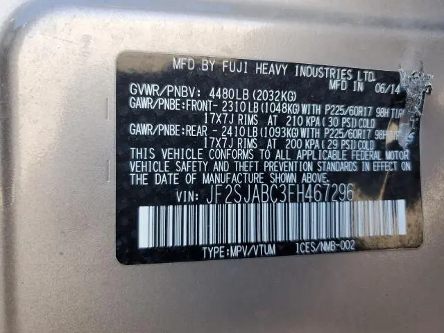 2015 SUBARU FORESTER 2.5I  