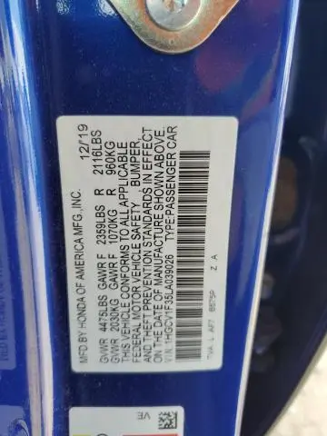 2020 HONDA ACCORD SPORT  