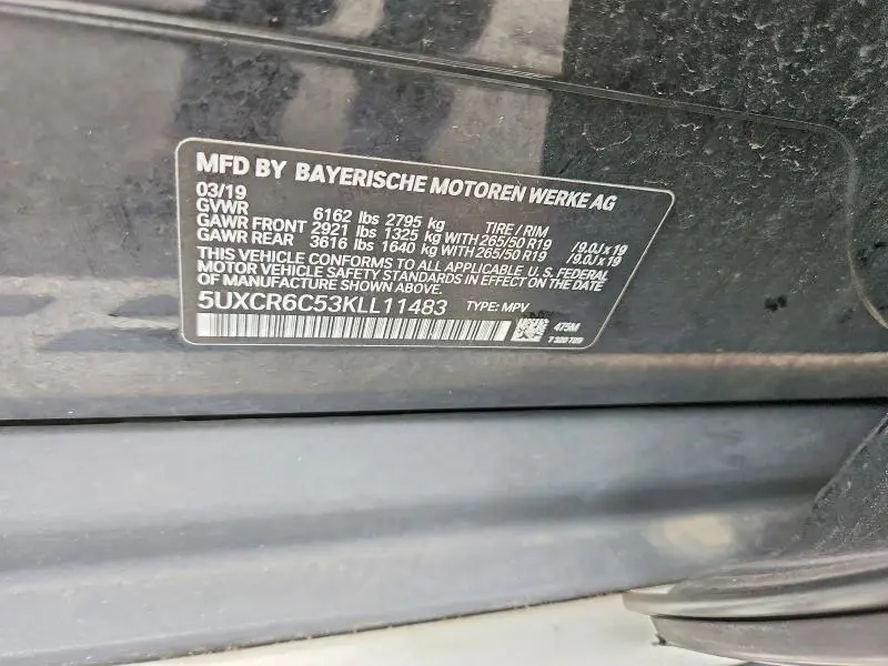 2019 BMW X5 XDRIVE40I  