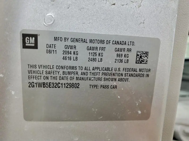 2012 CHEVROLET IMPALA LT  