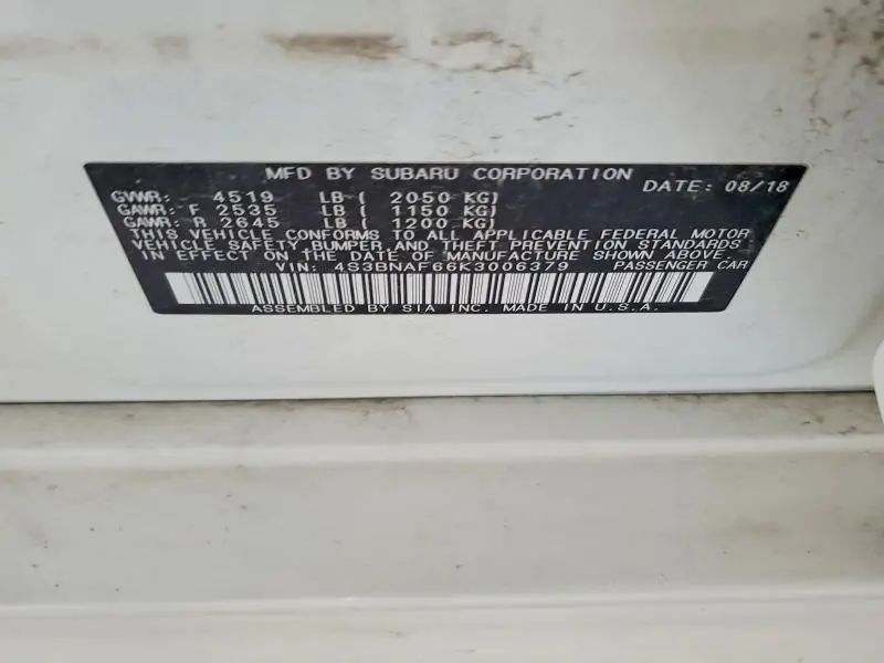 2019 SUBARU LEGACY 2.5I PREMIUM  