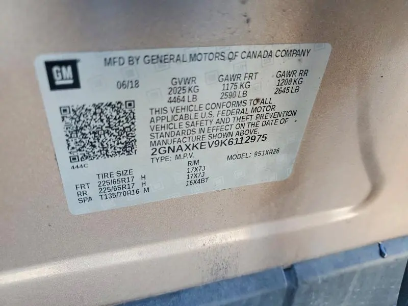 2019 CHEVROLET EQUINOX LT  