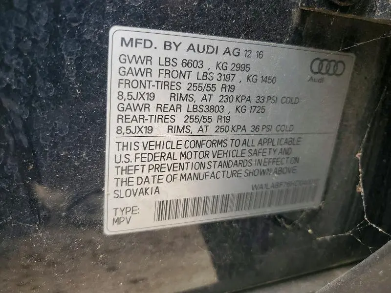 2017 AUDI Q7 PREMIUM PLUS  