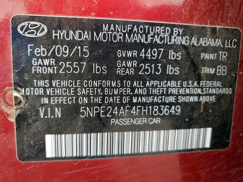2015 HYUNDAI SONATA SE  