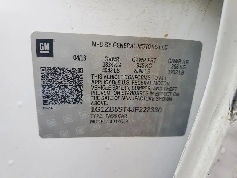 2018 CHEVROLET MALIBU HYB   