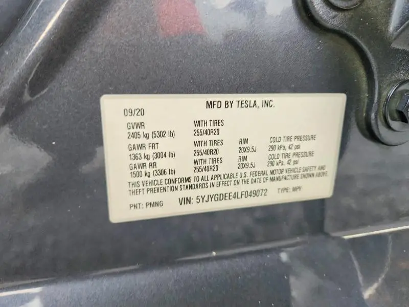 2020 TESLA MODEL Y   
