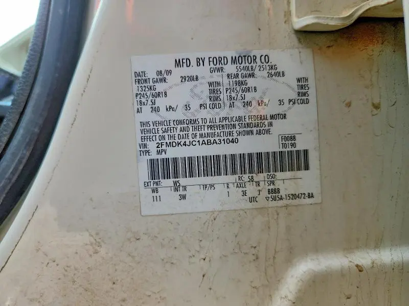 2010 FORD EDGE SEL  