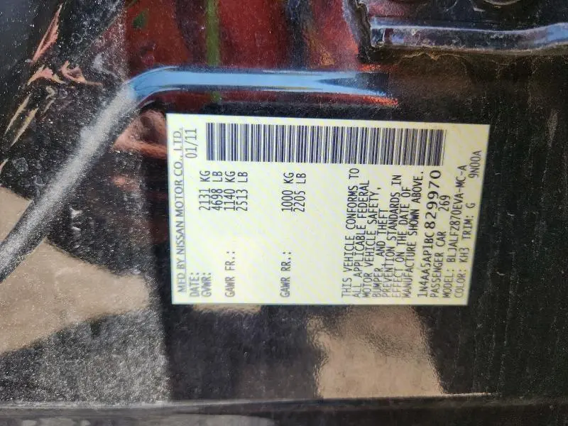 2011 NISSAN MAXIMA 3.5 S  