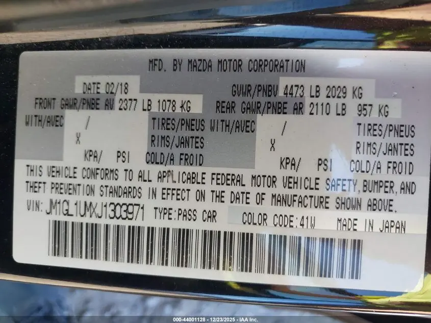 2018 MAZDA MAZDA6 SPORT