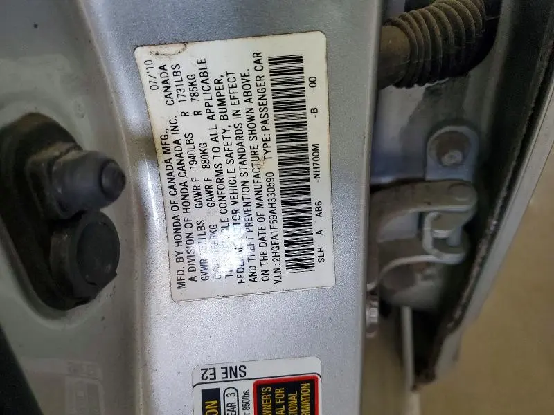 2010 HONDA CIVIC LX  