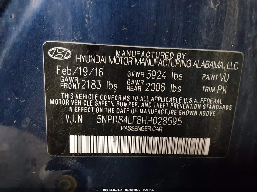 2017 HYUNDAI ELANTRA SE