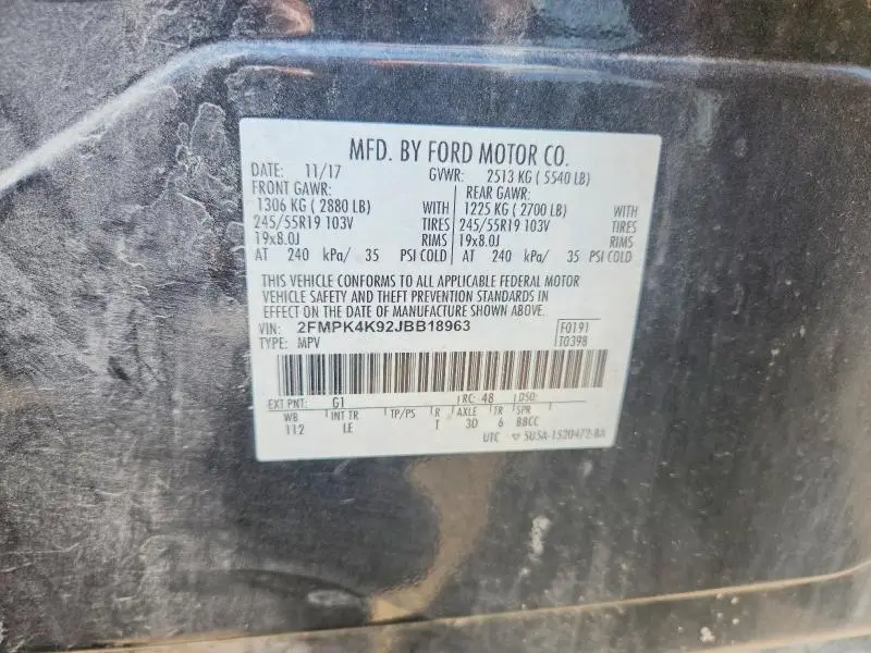 2018 FORD EDGE TITANIUM  