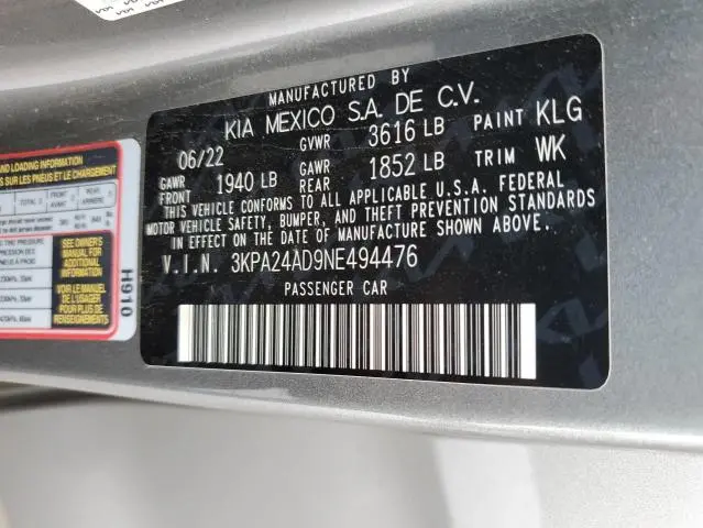 2022 KIA RIO LX  