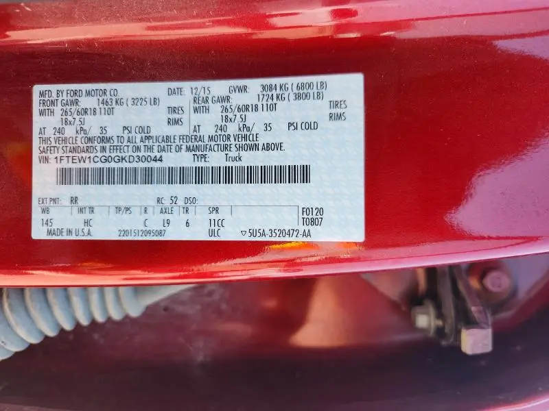 2016 FORD F150 SUPERCREW  